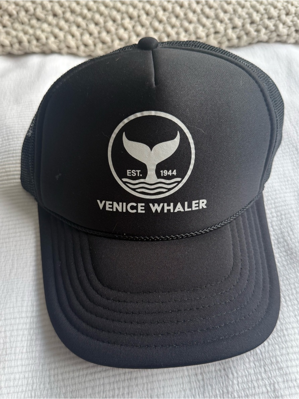 Venice Whaler Black Trucker Hat